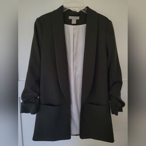 H&M Olive Green Ruched Blazer